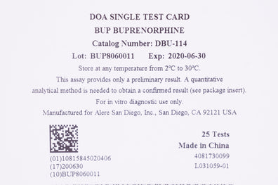 Doa DBU-114 BUP Buprenorphine Test Card - Box of 25 (x)